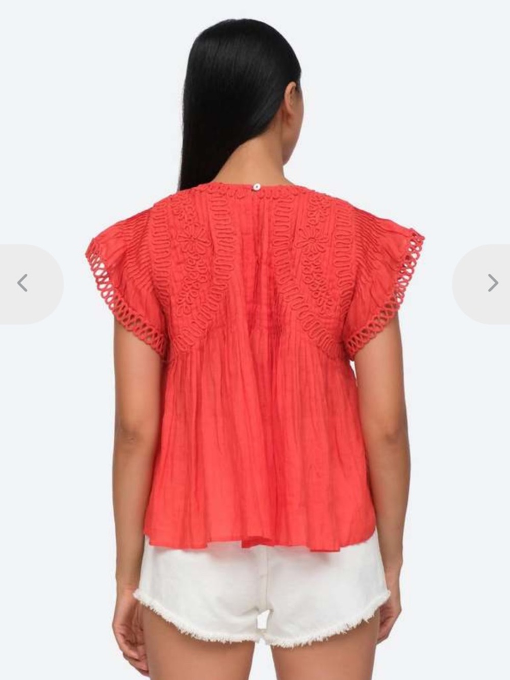 Sea New York Red/Coral Frida Flutter-Sleeve Top - Picture 12 of 13
